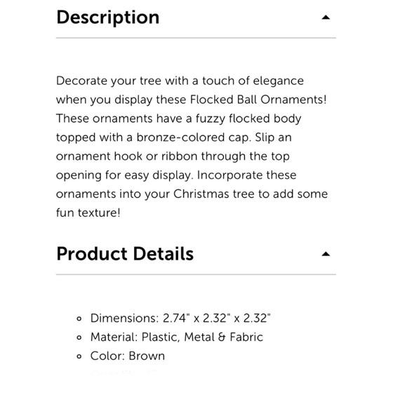 x2 HOBBY LOBBY ORNAMENTS - Flocked Ornaments - Picture 8 of 8